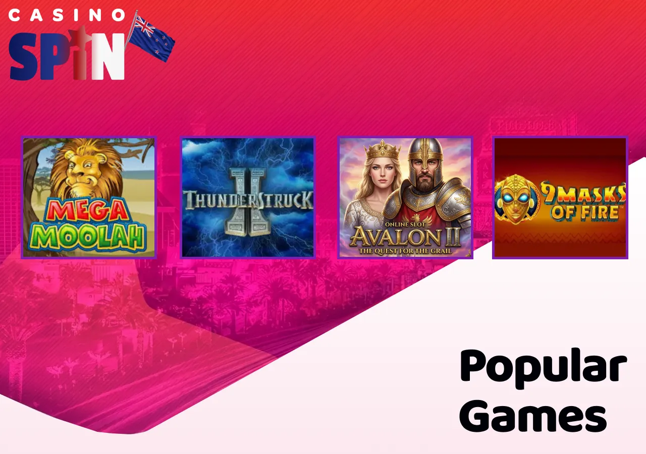 Spin Casino features the most popular games from leading software providers.